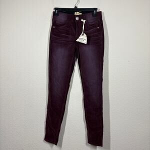 Democracy Womens Size 0 AB Technology Jegging Purple Cotton Blend